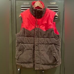 Red and Brown Men's Quilted Vest